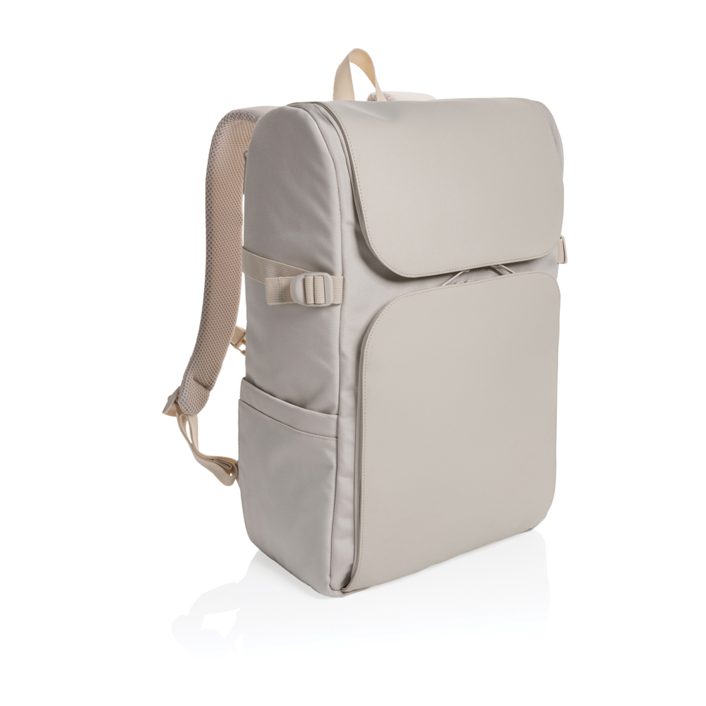 Pascal AWARE™ RPET deluxe weekendrugzak - met logo of onbedrukt bestellen - beige (± PMS Warm grey 1C)