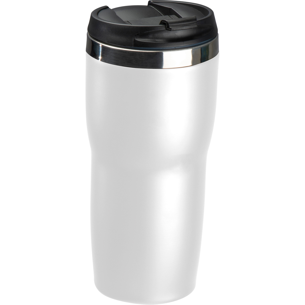 Drinkbeker met een RVS ommanteling, 500 ml - bedrukt of onbedrukt verkrijgbaar - Wit