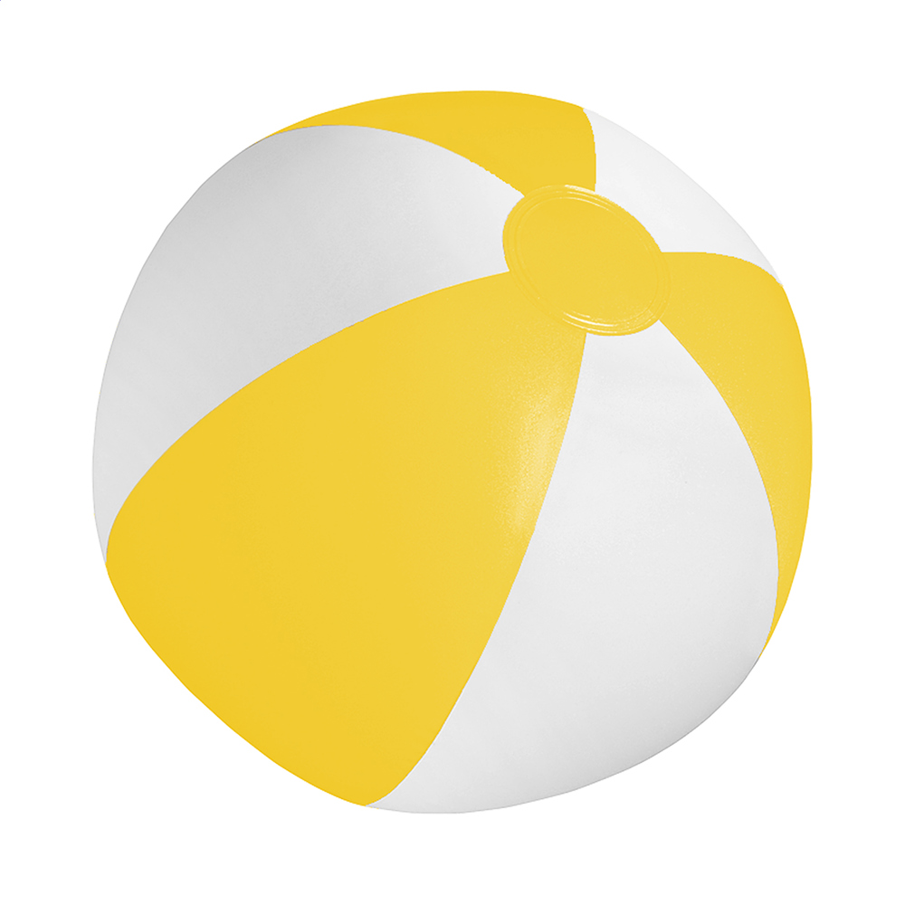 Playo - strandbal (ø28 cm) - bedrukt of onbedrukt verkrijgbaar - geel/wit