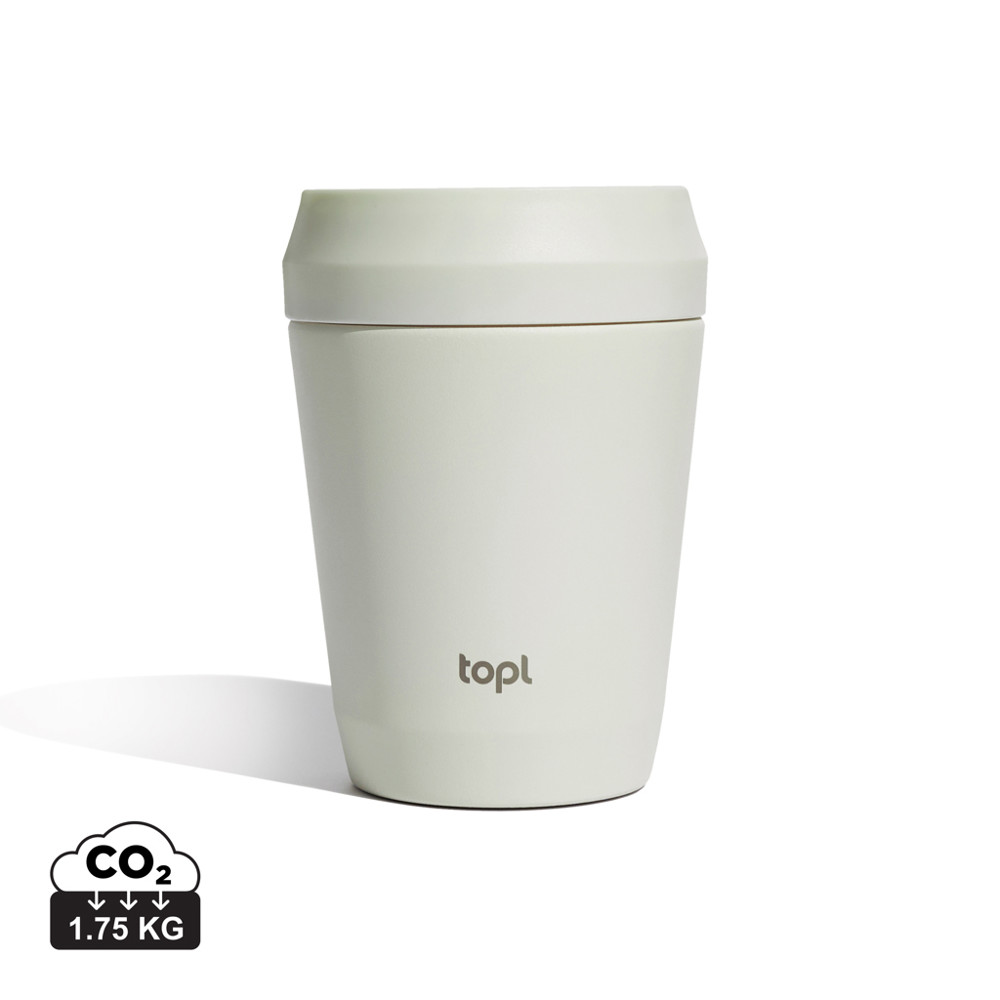 Topl Recycled Staal To Go beker gepatenteerd 360 Lid 235ml