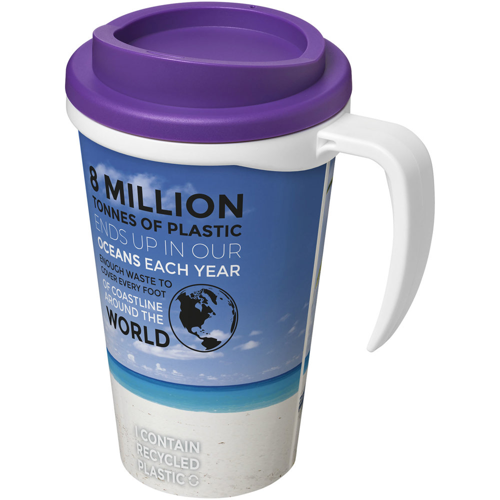 Brite Americano® grande 350 ml geïsoleerde beker - voor bedrijven en relatiegeschenken - Wit, Paars