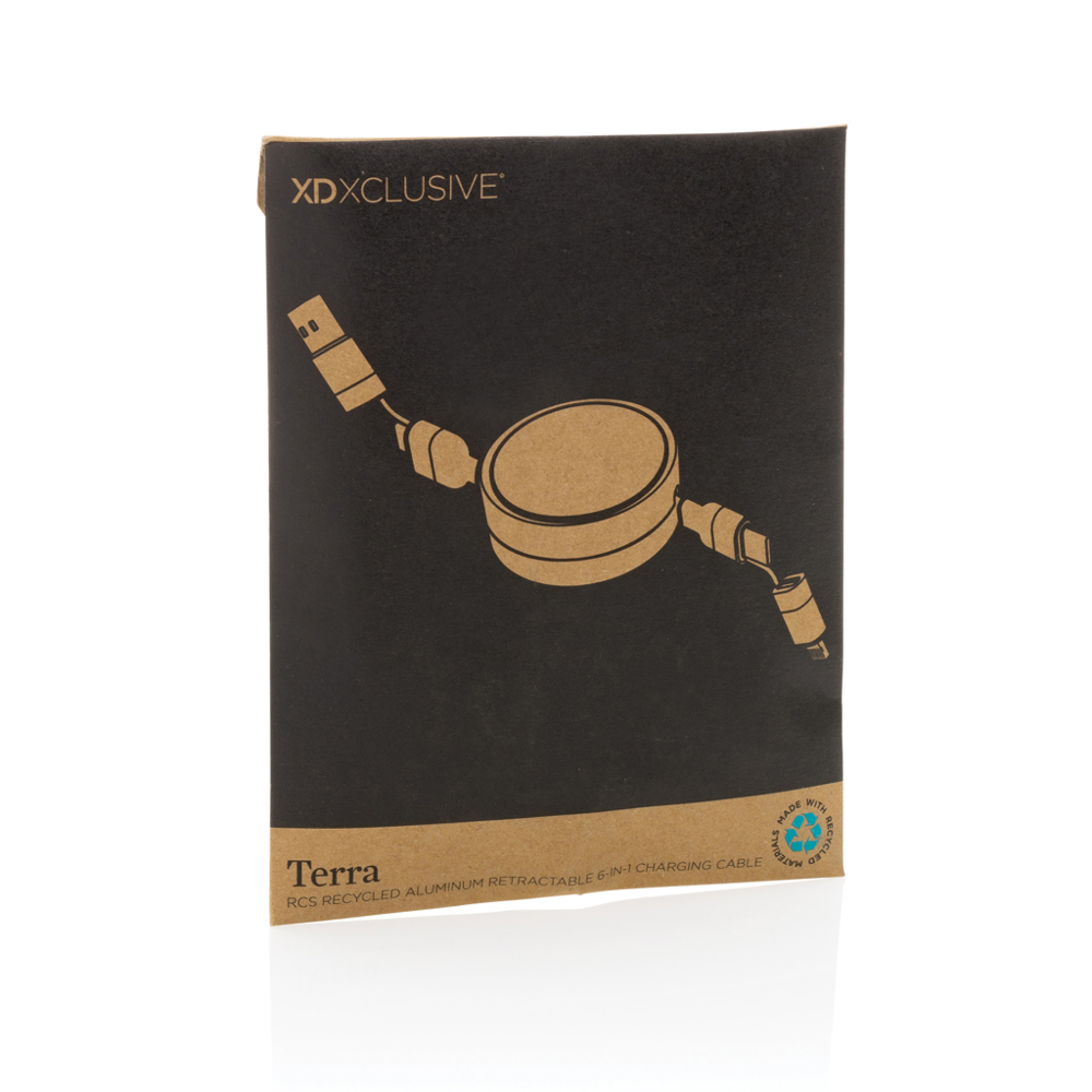 Terra RCS gerecycled aluminium uittrekbare 60W 6-in-1-kabel