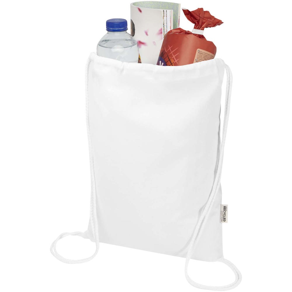 Peru Blend 180 g/m² GRS gerecycleerde katoenen trekkoordtas 5L