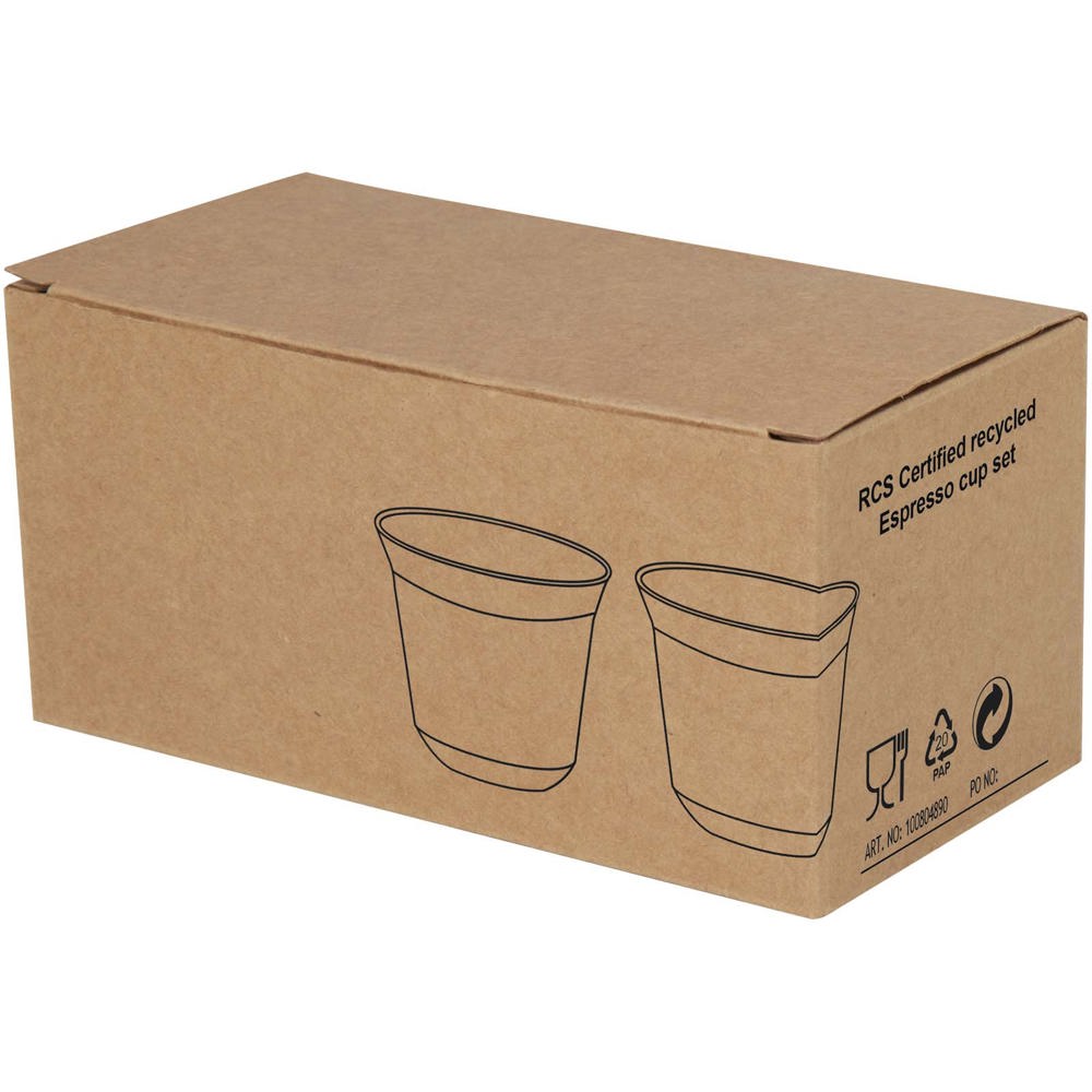 Duo 80 ml RCS gecertificeerde roestvrijstalen espressokopjesset 