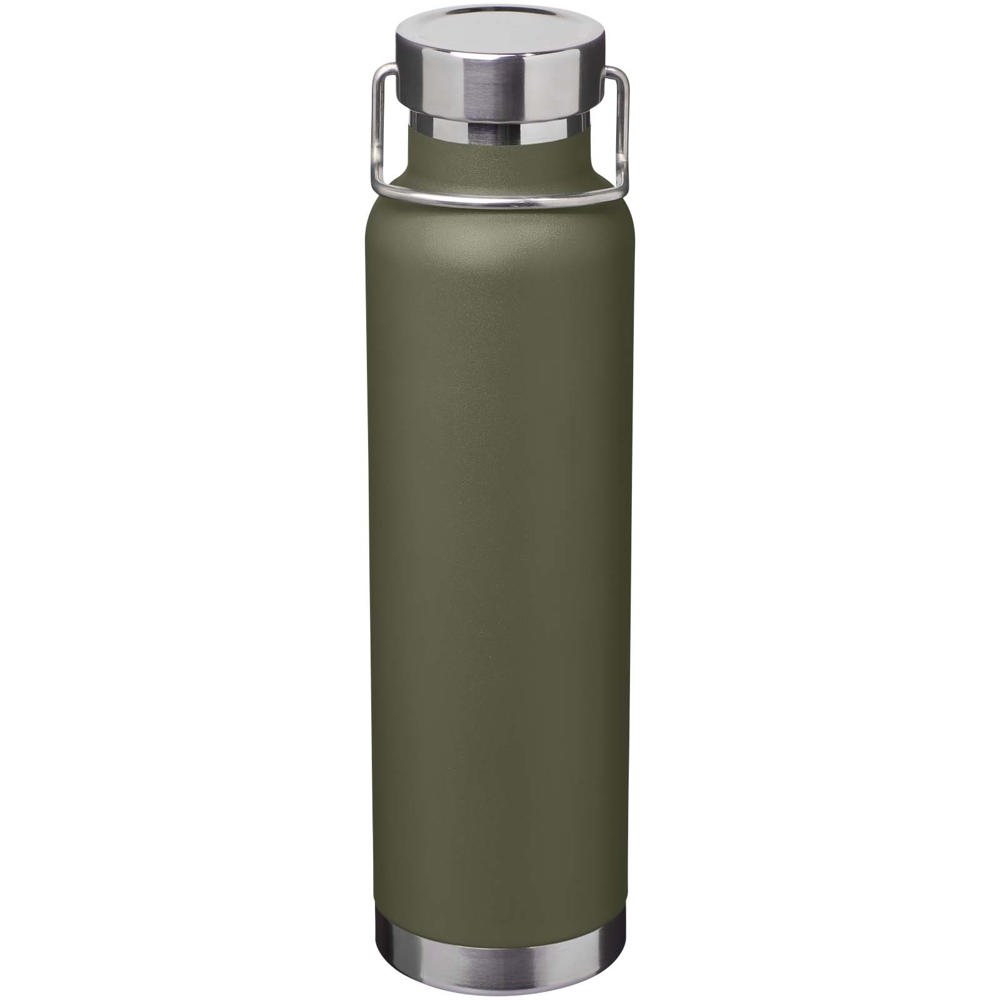 Thor 650 ml RCS gecertificeerde gerecyclede roestvrijstalen koperen vacuüm geïsoleerde waterfles - voor - Bosgroen