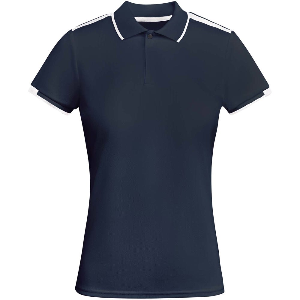 Tamil sportpolo met korte mouwen voor dames - bedrukt of onbedrukt verkrijgbaar - Marineblauw, Wit