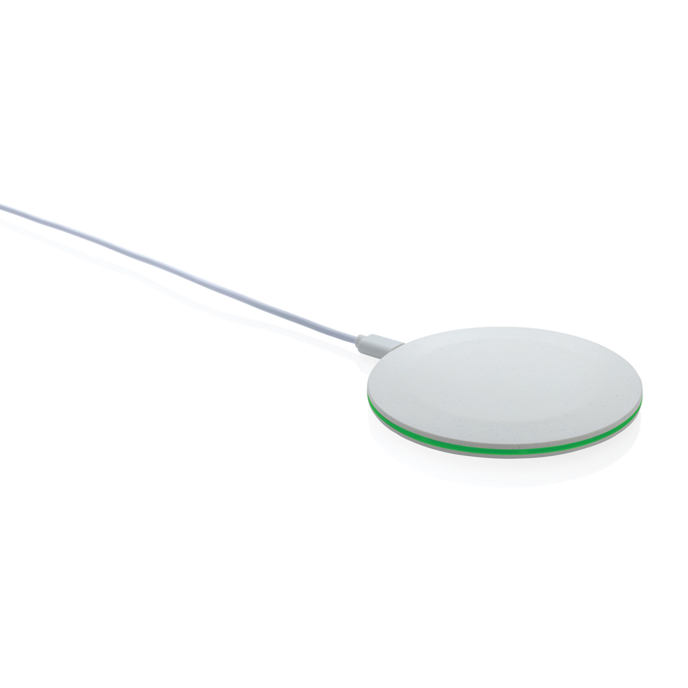 RCS gerecycled plastic 15W draadloze snellader - kopen of bedrukken - wit (± PMS White)