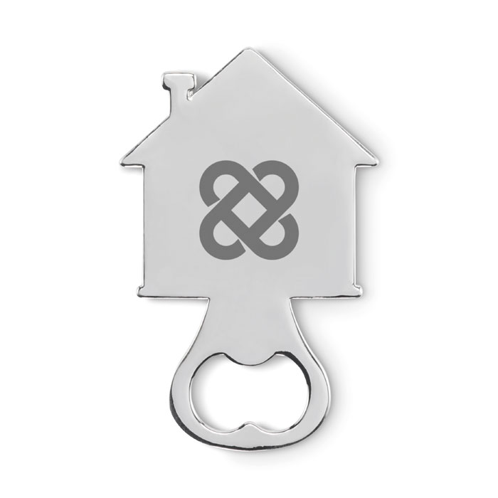 MYHOUSE - Flesopener in huisvorm. - met logo of onbedrukt bestellen