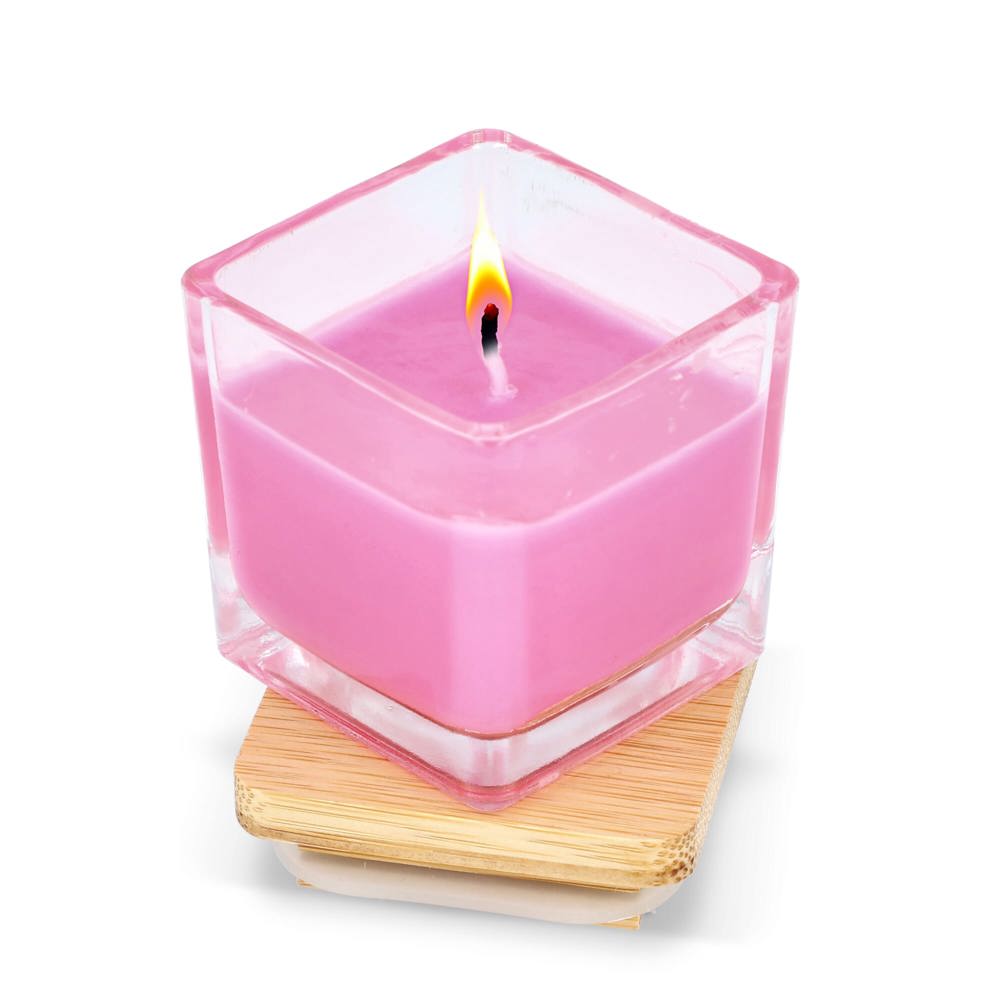 Chakra plantaardige kaars in glazen houder