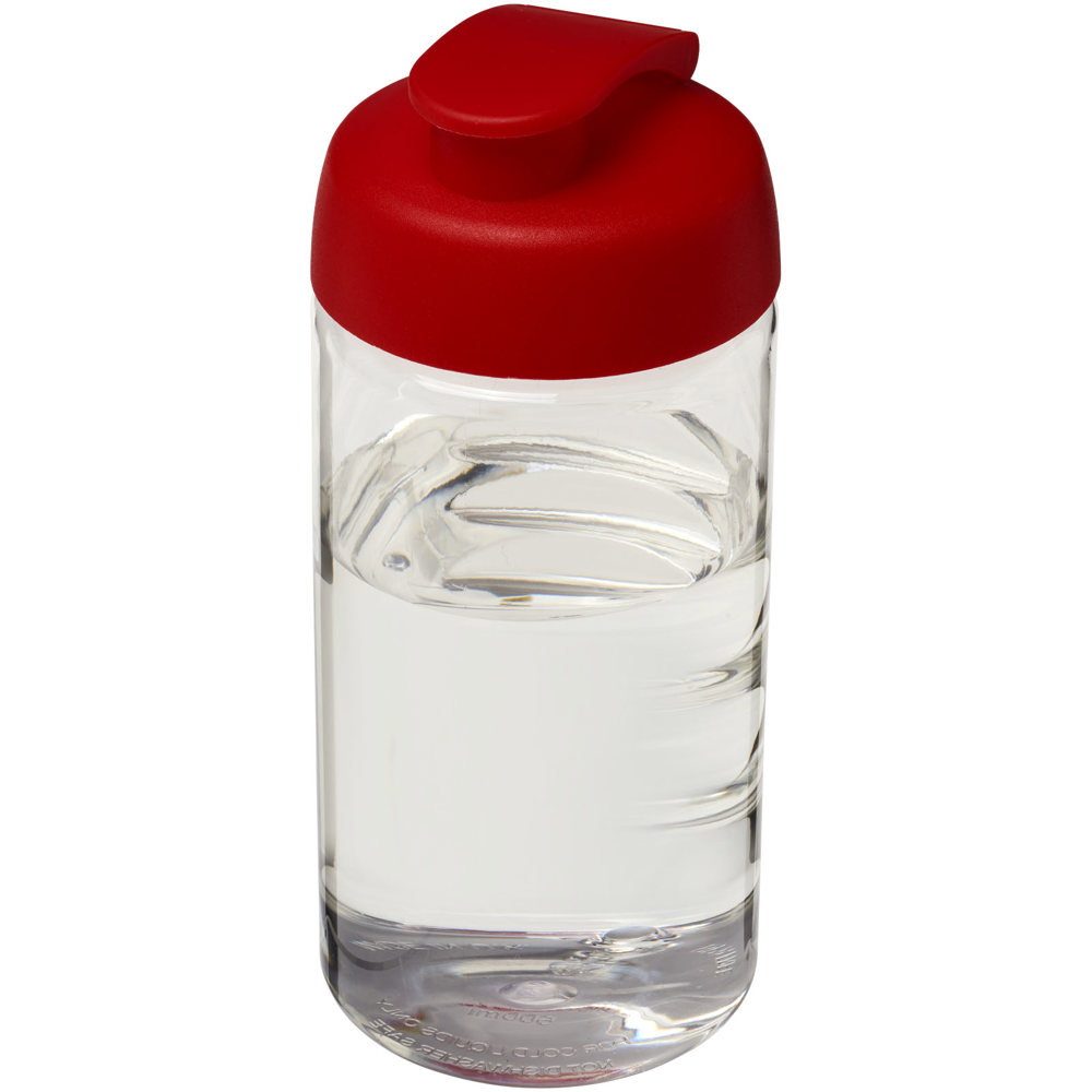 H2O Active® Bop 500 ml sportfles met flipcapdeksel - bedrukt of onbedrukt verkrijgbaar - Transparent, Rood
