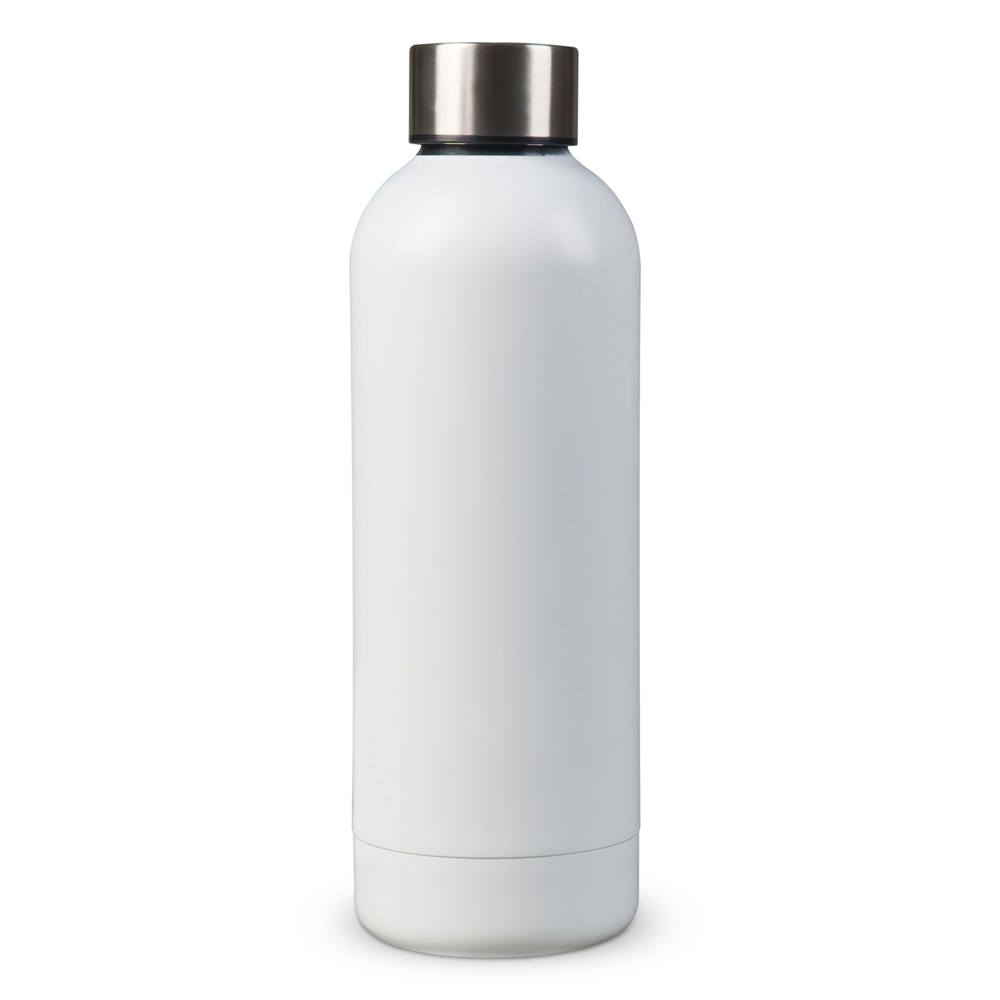 Dubbelwandige vacuüm fles met matte-look 500ml - bedrukt of onbedrukt verkrijgbaar - wit