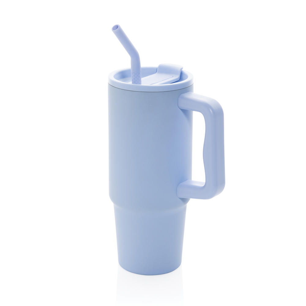 Embrace deluxe RCS recycled RVS drinkbeker 900ml - met logo of onbedrukt bestellen - lichtblauw (± PMS Blue P113-9C)