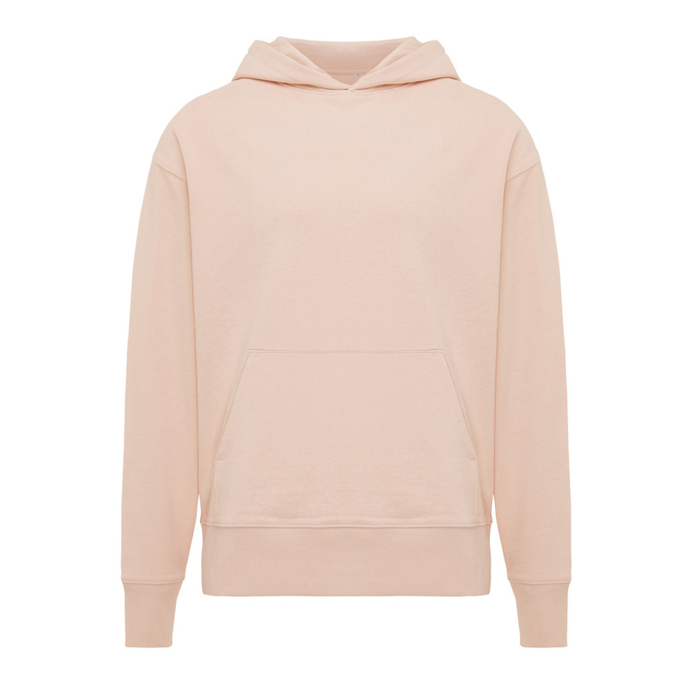 IQONIQ Yoho gerecycled katoen relaxed hoodie - met logo of onbedrukt bestellen - peach nectar (± PMS 14-1314 TCX)