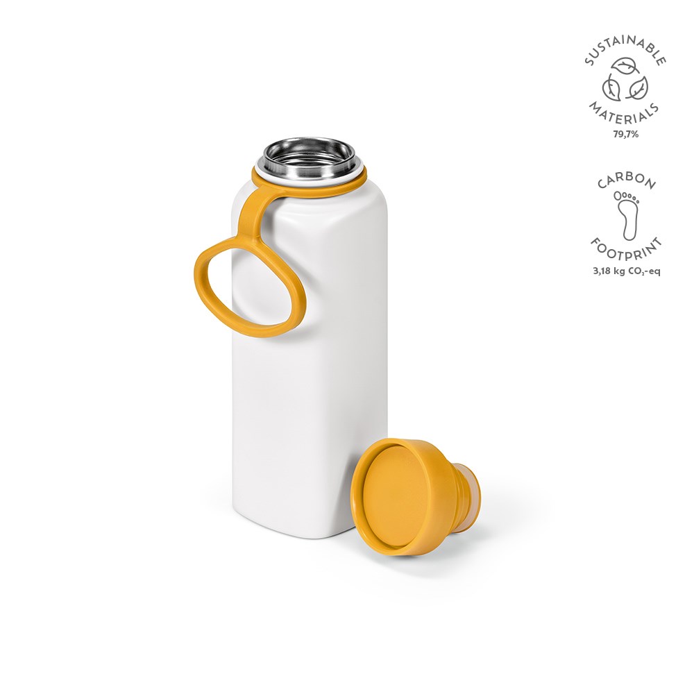 Ural fles gerecycled roestvrij staal 820 ml - met logo of onbedrukt bestellen - Donkergeel