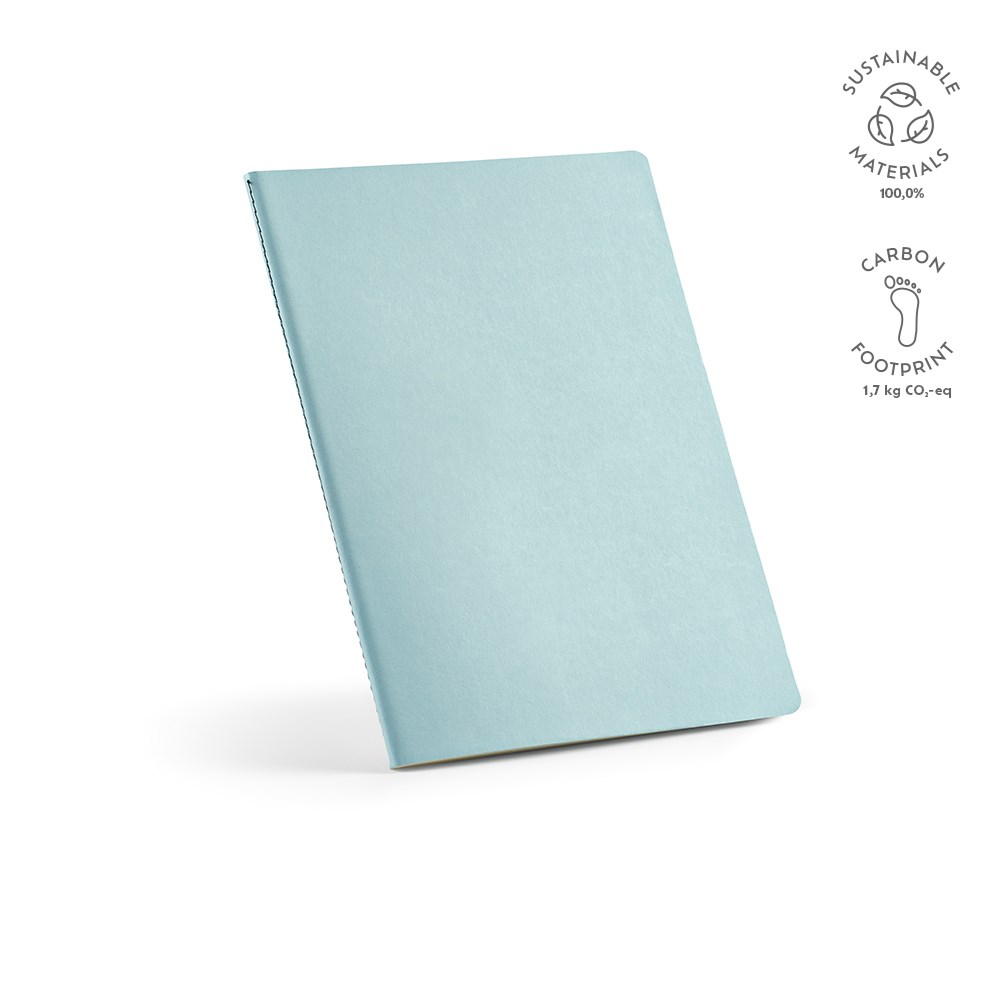 Bronte A4 notitieboek gerecycled papier 70 gsm - met logo of onbedrukt bestellen - Pastelblauw