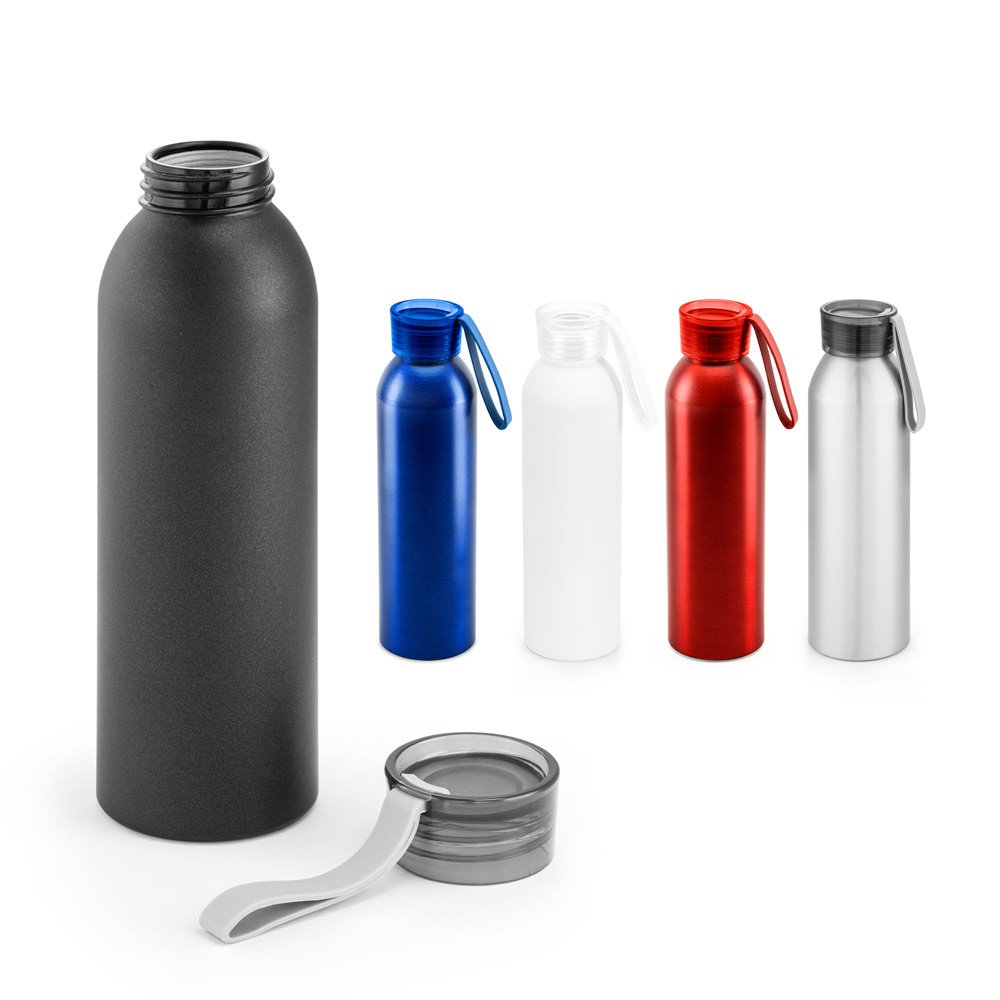 RIO. Gerecycled aluminium (100% rAL) bidon met PP dop 660 mL - bedrukt of onbedrukt verkrijgbaar