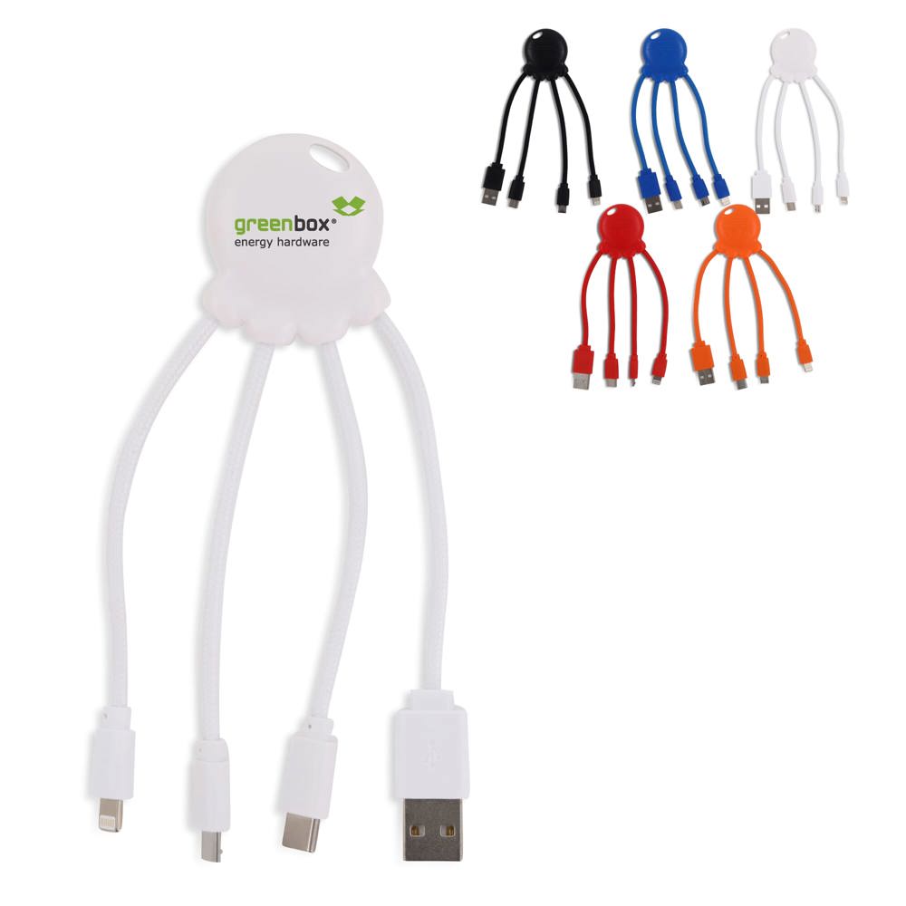 2087 | Xoopar Eco Octopus Oplaadkabel - voor bedrijven en relatiegeschenken