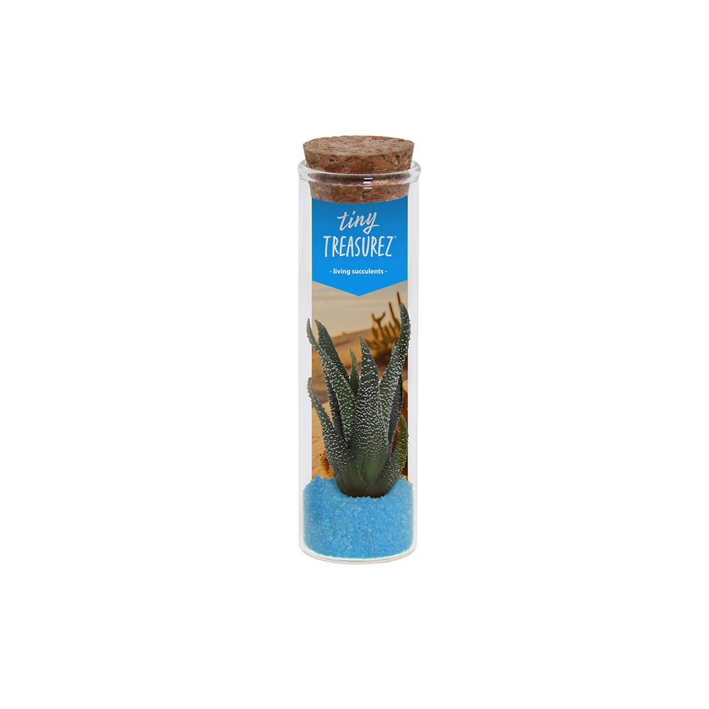 Tiny Treasurez® - Message in a bottle small - met logo of onbedrukt bestellen - licht blauw