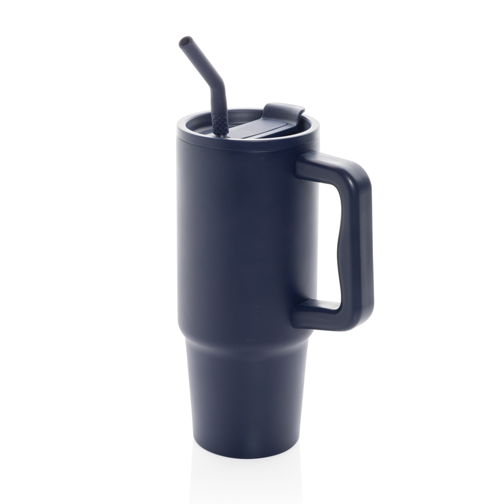 Embrace deluxe RCS recycled RVS drinkbeker 900ml - met logo of onbedrukt bestellen - donkerblauw (± PMS 2767C)