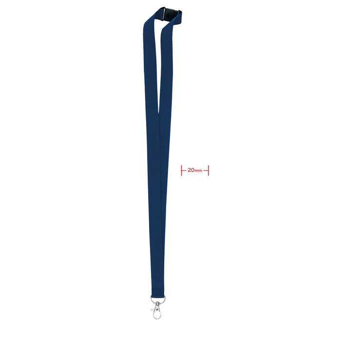 PANY - Lanyard, haak en clip. 20 mm - voor bedrijven en relatiegeschenken - blauw
