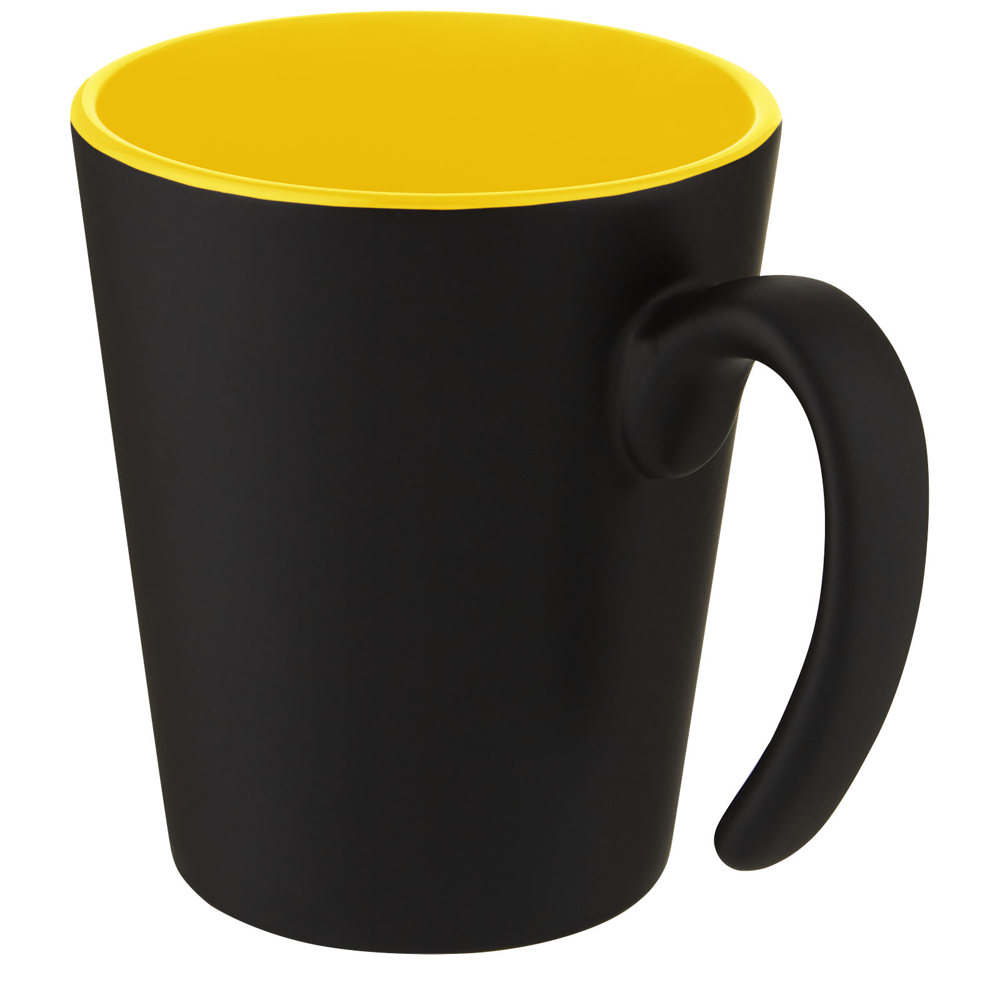 Oli 360 ml keramische mok met handvat - kopen of bedrukken - Geel, Zwart