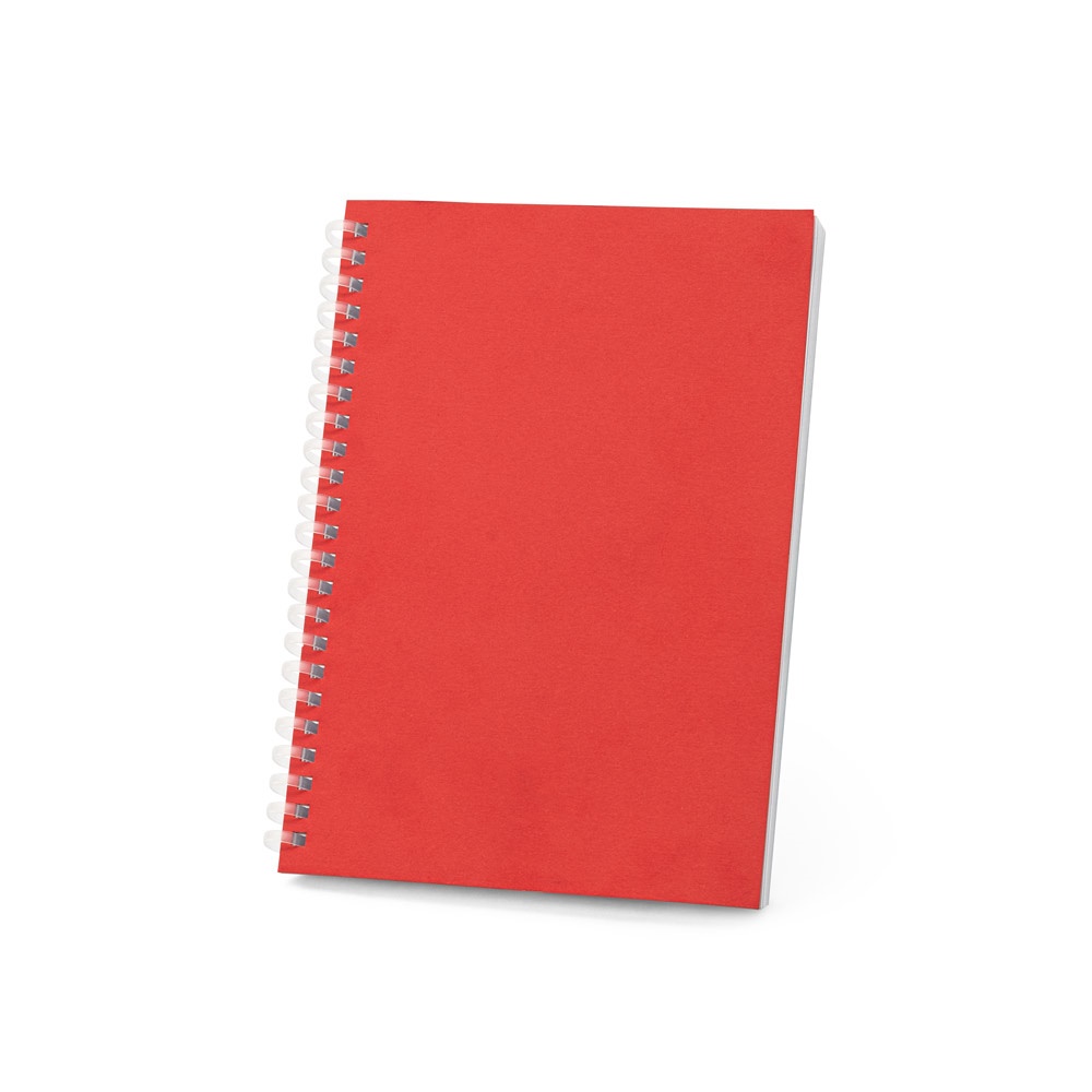 SCHILLER. A5 notitieblok met flexibele kaft, gemaakt van 100% gerecycled papier - kopen of bedrukken - Rood