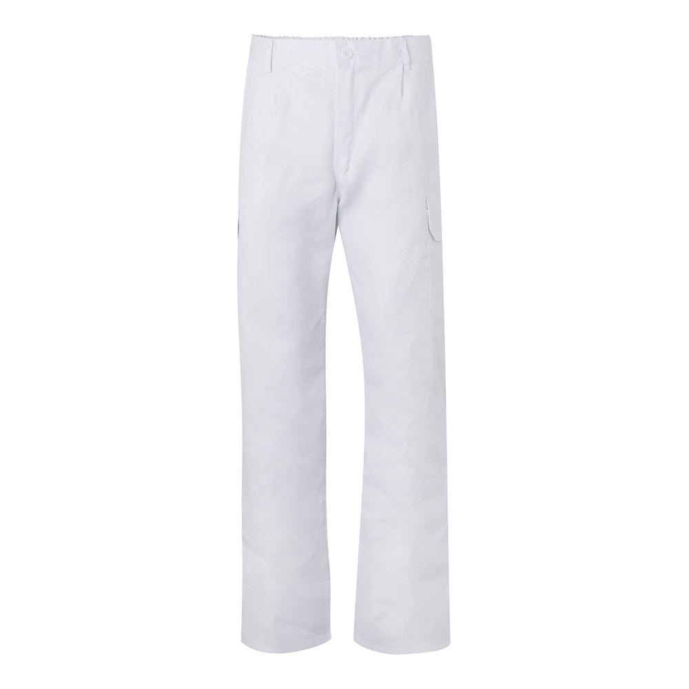VL MABON. Multi-pocket keperstof broek (200g/m²), van katoen (35%) en polyester (65%) - met logo of onbedrukt - Wit
