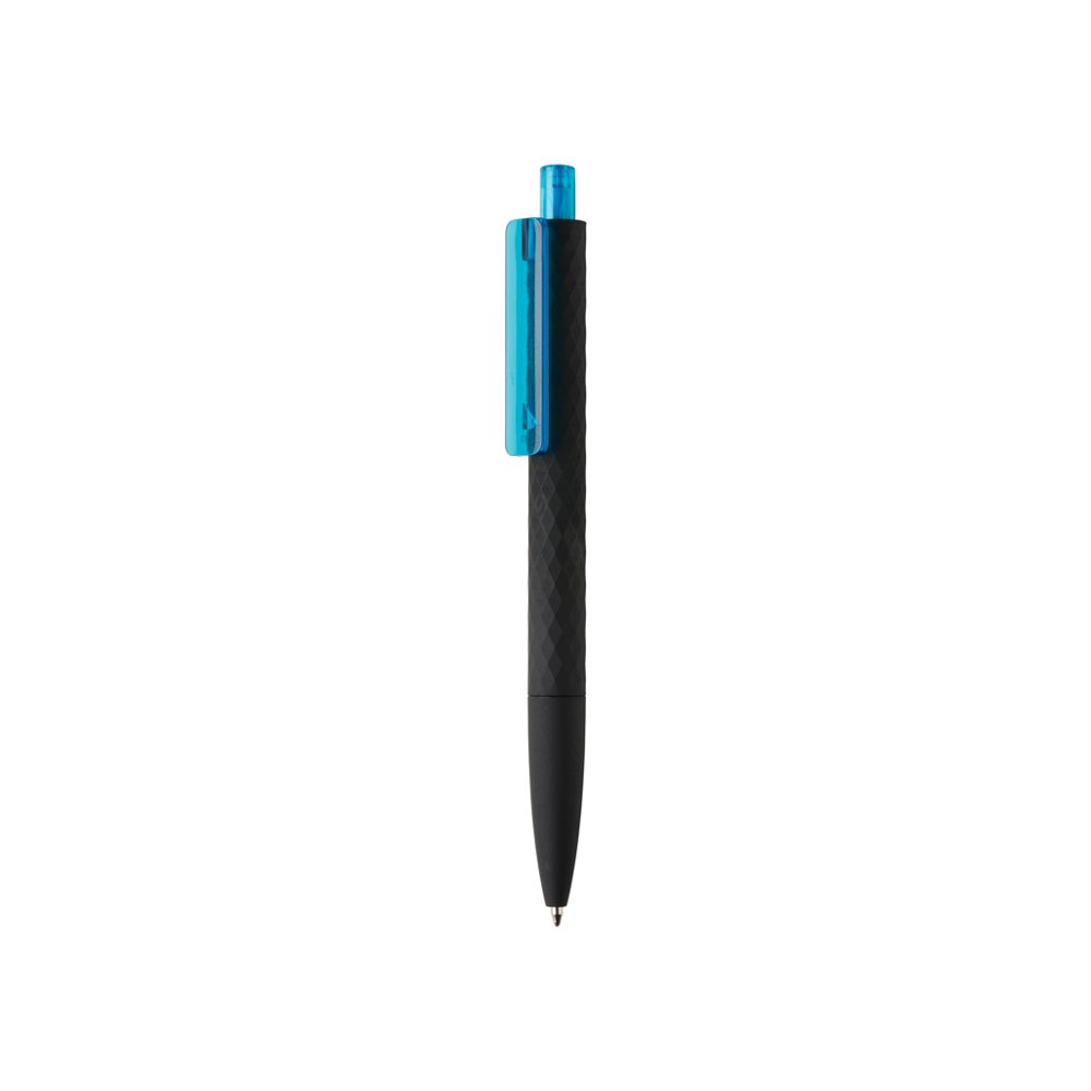 X3 RCS R-ABS smooth touch pen - met logo of onbedrukt bestellen - lichtblauw, zwart (± PMS 2995/ ± PMS Black)