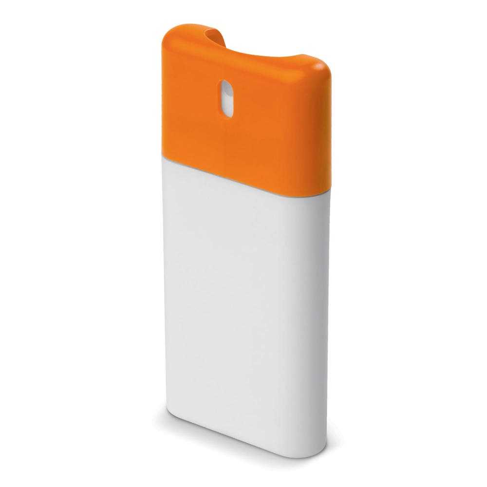 Reinigende handspray 20ml - voor bedrijven en relatiegeschenken - Wit / Oranje