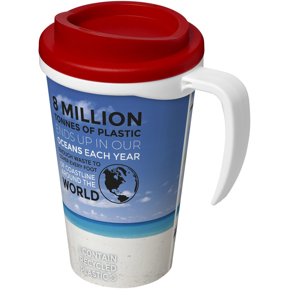 Brite Americano® grande 350 ml geïsoleerde beker - voor bedrijven en relatiegeschenken - Wit, Rood