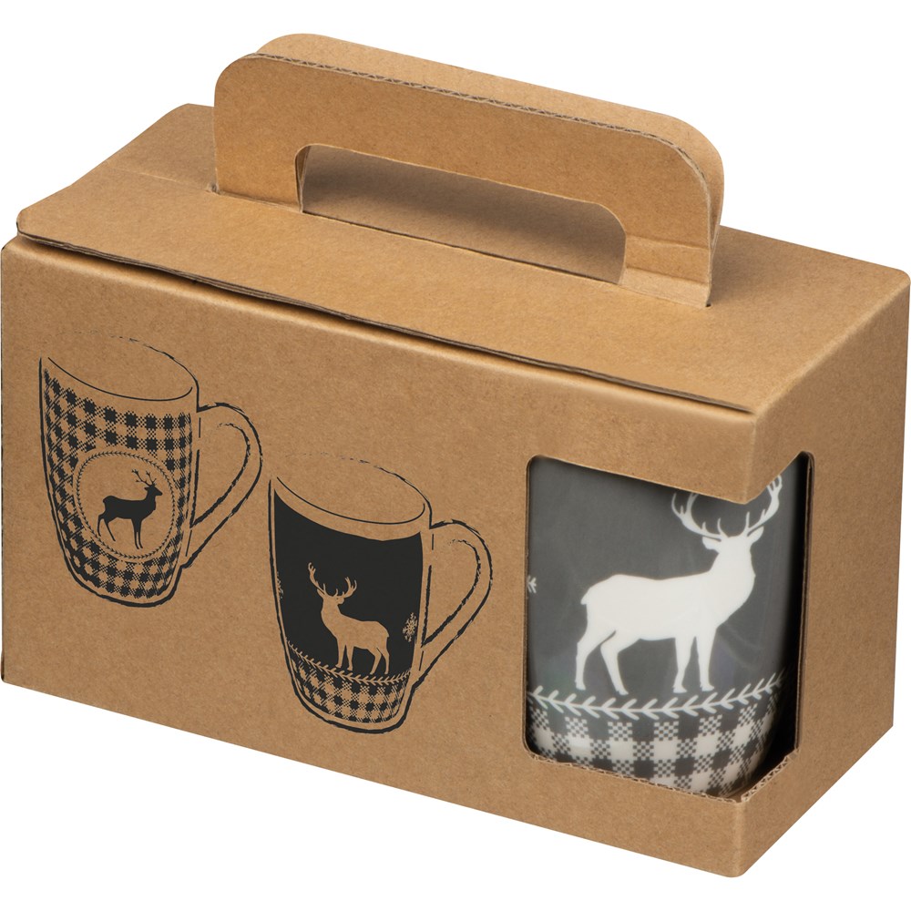 Set van twee bekers met kerstmotief