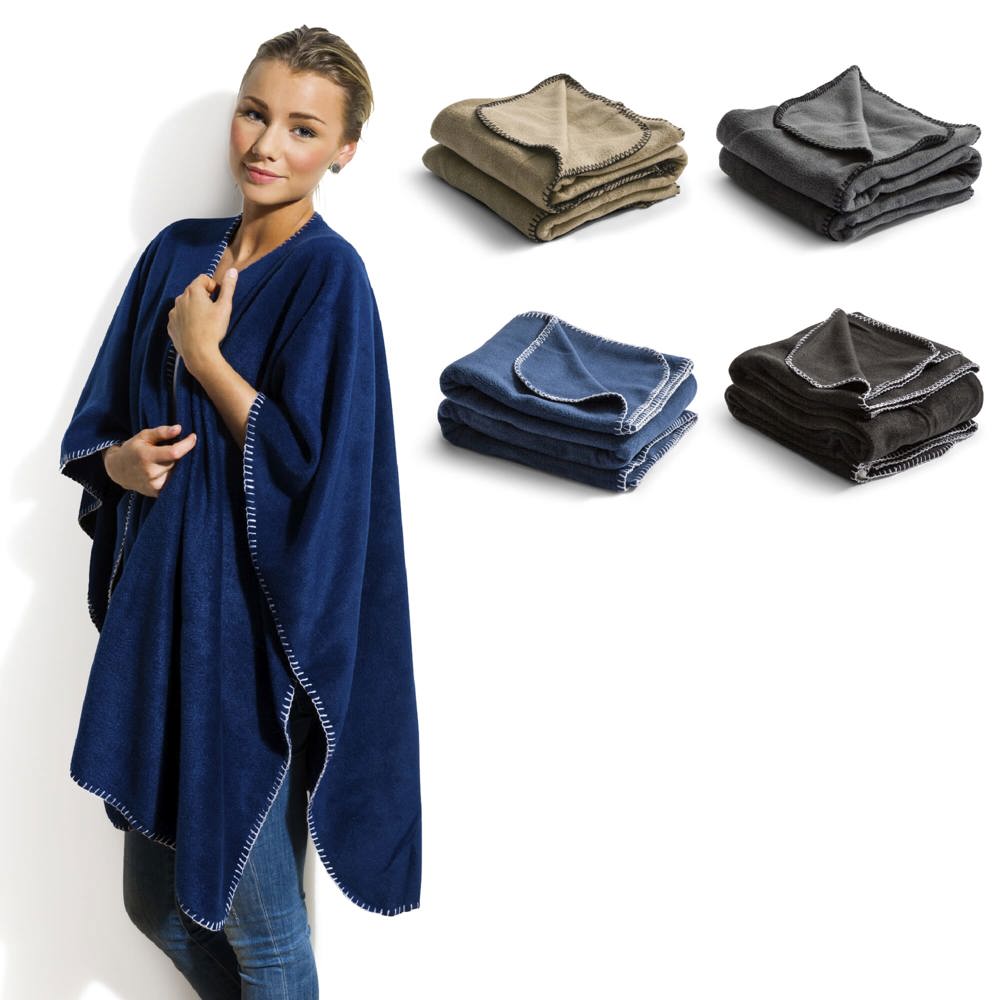 Nightingale fleece poncho 120x160 cm - met logo of onbedrukt bestellen