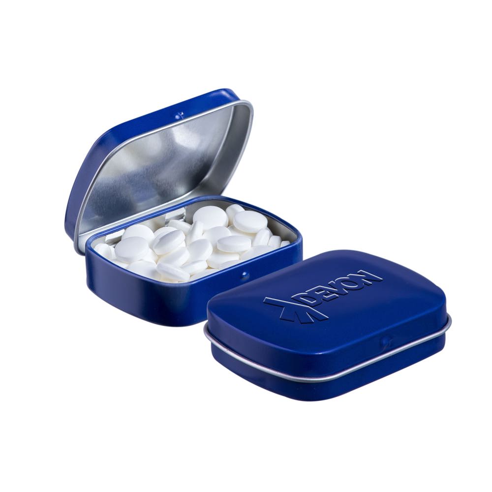 Mini scharnierblikje embossing - bedrukt of onbedrukt verkrijgbaar - blauw