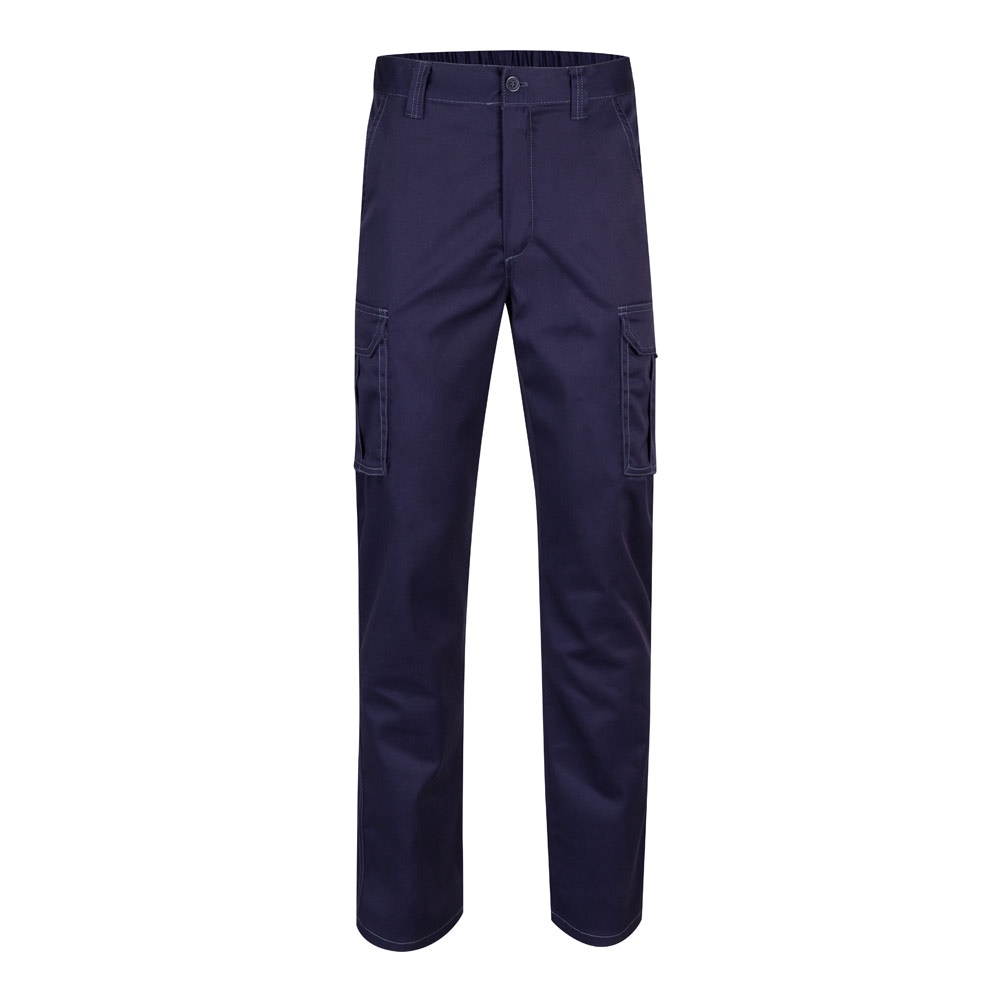 VL PAN. Stretch broek met meerdere zakken (290g/m²), van katoen (46%), EME (38%) en polyester (16%) - met logo - Blauw
