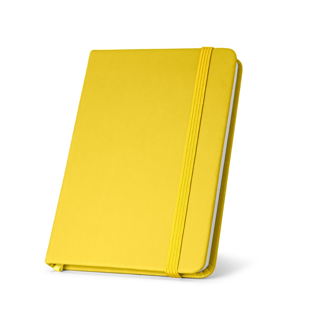 HEMINGWAY. A5 PU notitieblok met blanco pagina's - met logo of onbedrukt bestellen - Geel