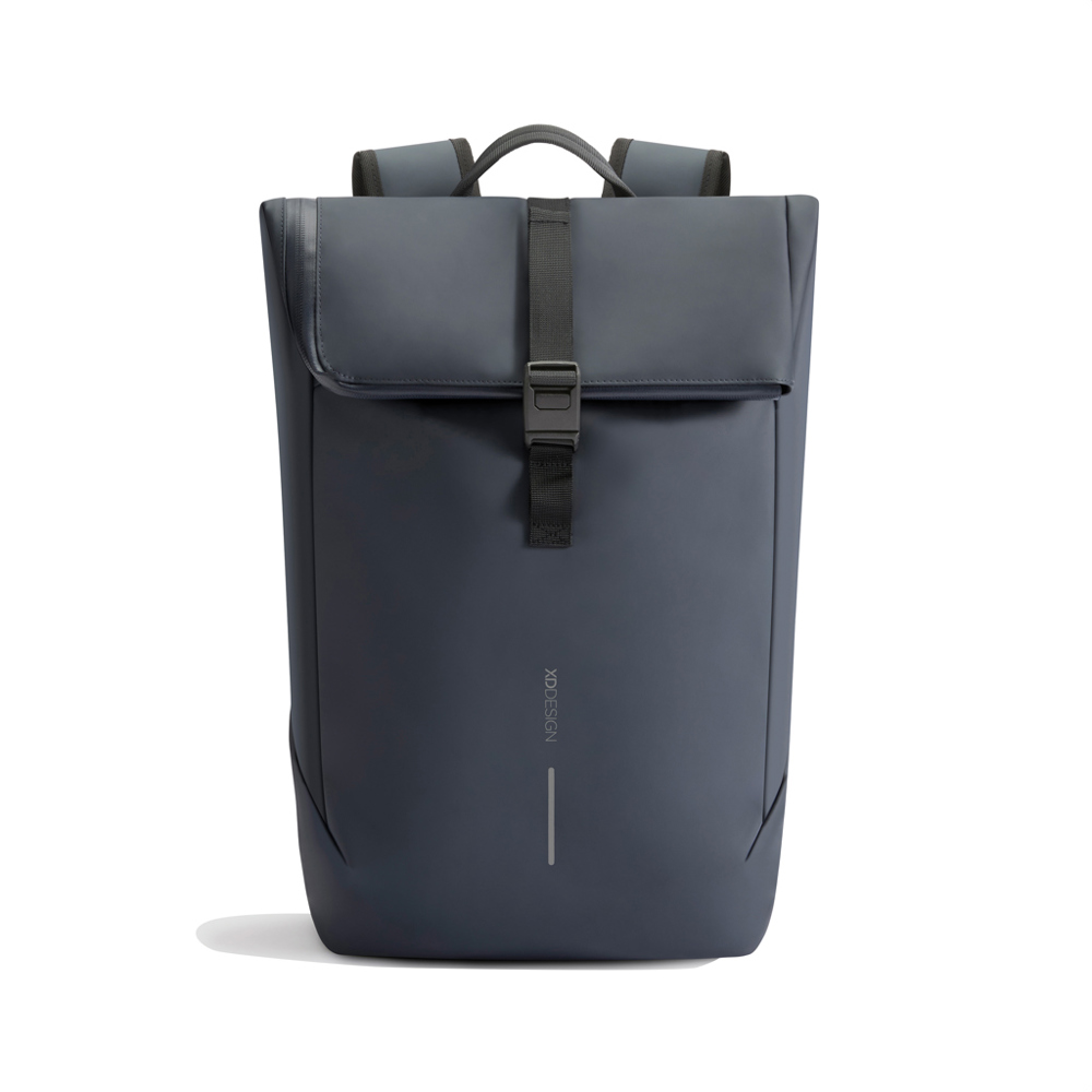 Urban waterbestendige flap-top rugzak - kopen of bedrukken - donkerblauw, zwart (± PMS 296 C/ ± PMS Black)