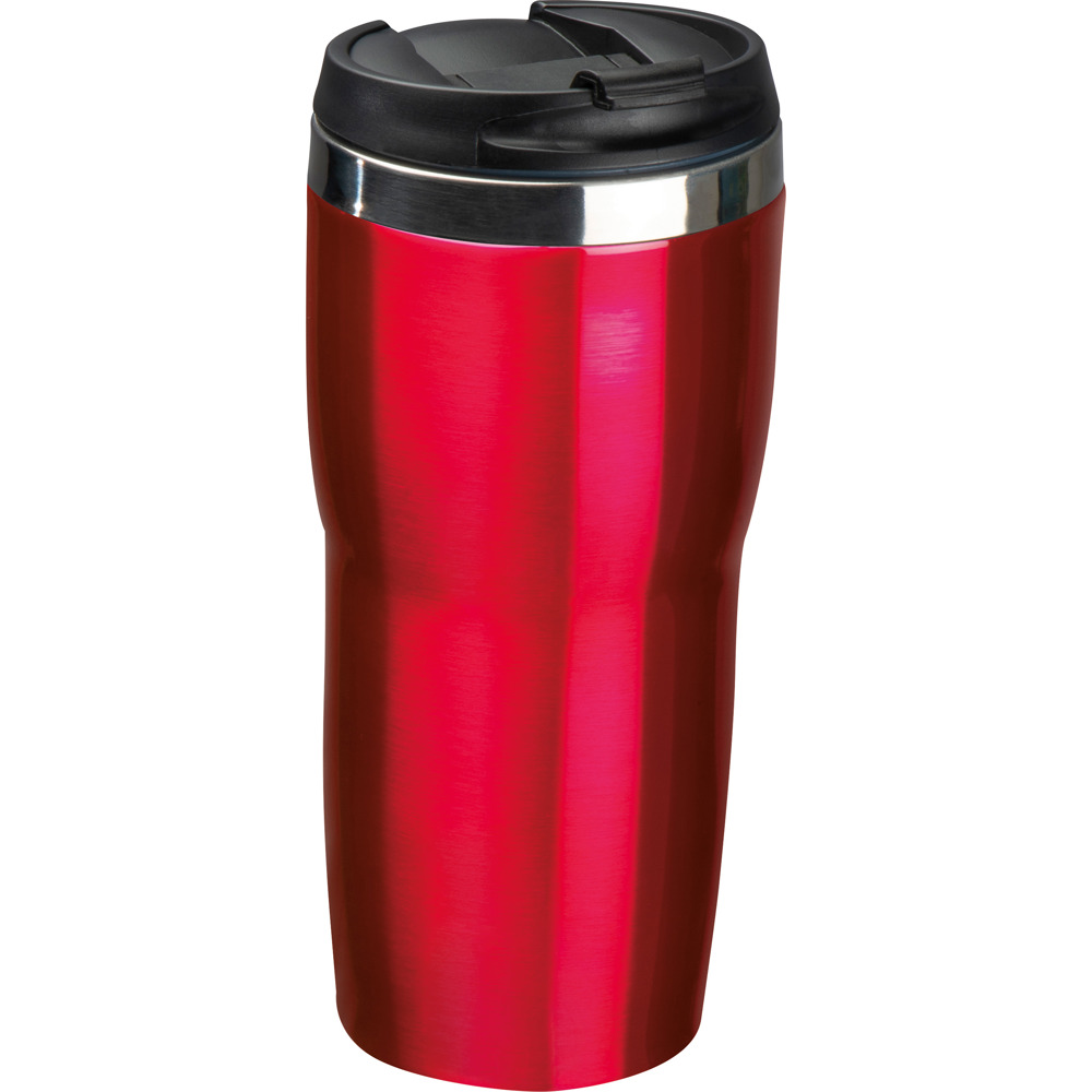 Drinkbeker met een RVS ommanteling, 500 ml - bedrukt of onbedrukt verkrijgbaar - Rood