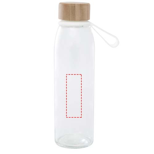 Porto 500 ml glazen waterfles met siliconen handgreep en bamboe deksel 