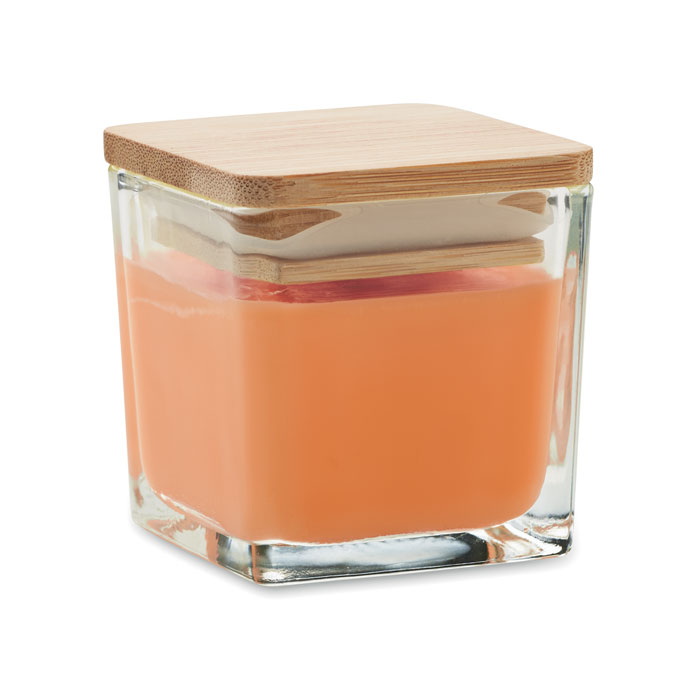 PILA - Vierkante geurkaars 50gr - met logo of onbedrukt bestellen - Oranje
