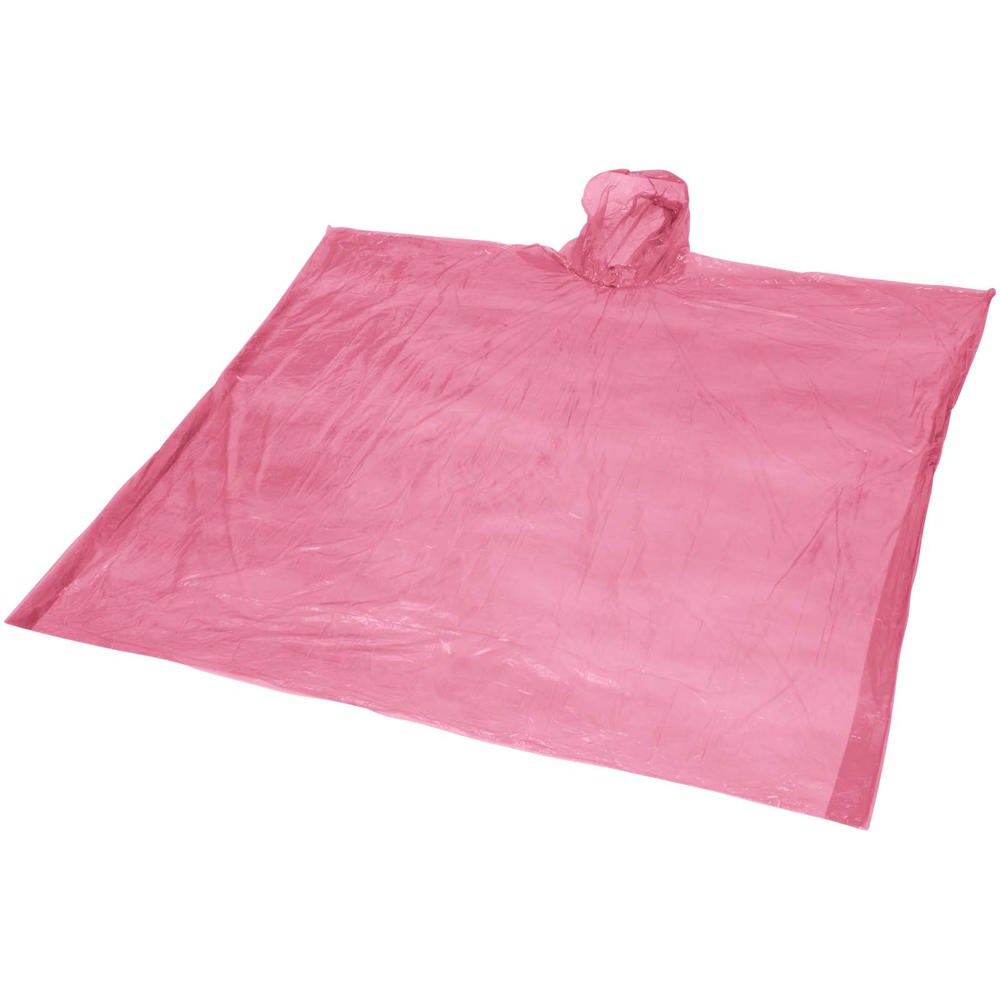 Ziva wegwerp regenponcho met opbergtasje - voor bedrijven en relatiegeschenken - Rood