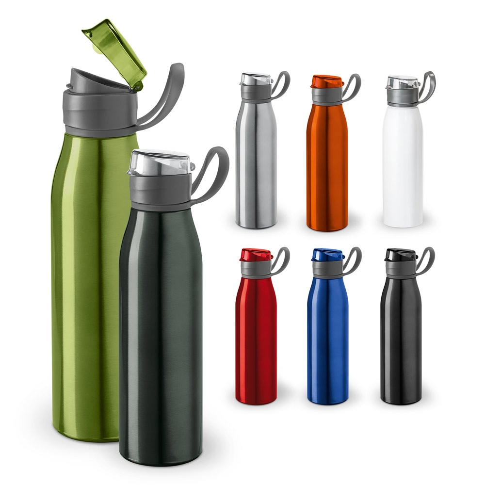KORVER. Aluminium 650 mL sportfles - bedrukt of onbedrukt verkrijgbaar