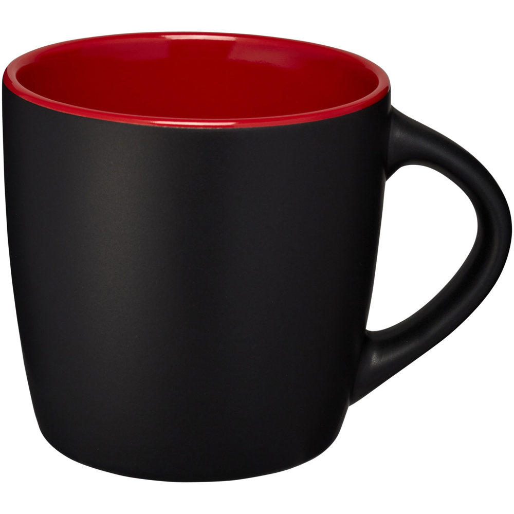 Riviera 340 ml keramische mok - voor bedrijven en relatiegeschenken - Zwart, Rood