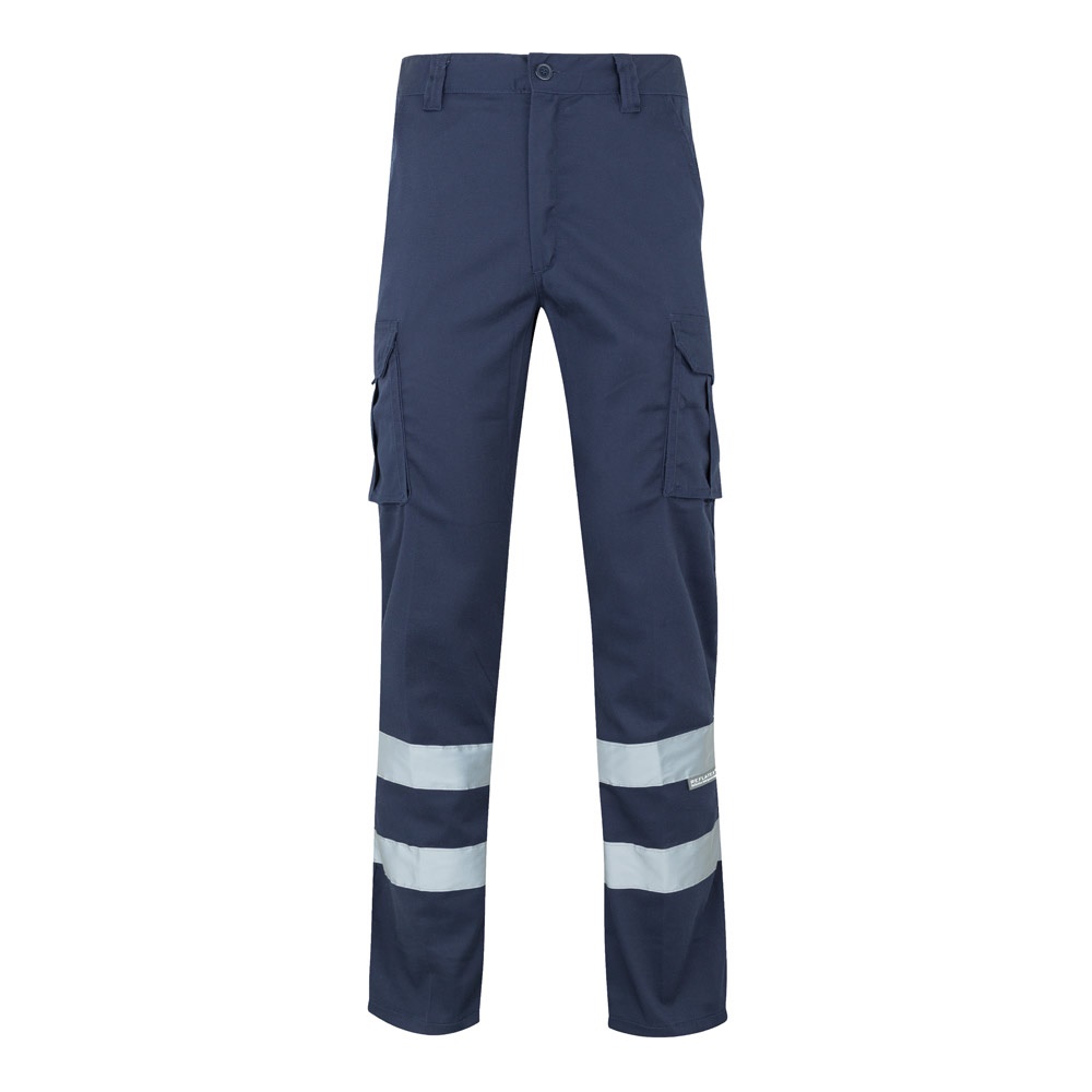 VL DIONYSUS. Multi-pocket stretchbroek (240g/m²), in katoen (46%), EME (38%) en polyester (16%) - met logo of - Marineblauw