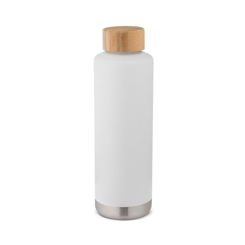 NORRE BOTTLE. Dubbelwandige roestvrijstalen (36% gerecycled) vacuümfles 640 mL - met logo of onbedrukt - wit