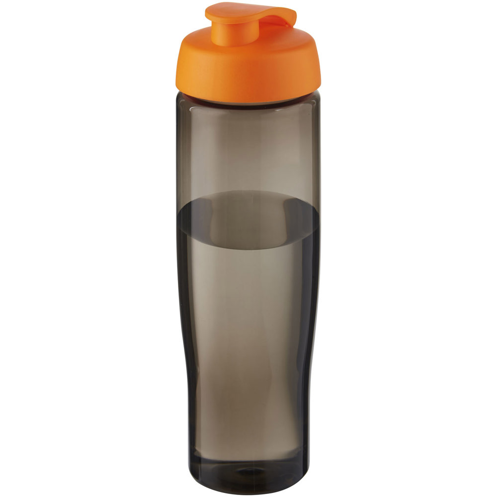 H2O Active® Eco Tempo drinkfles van 700 ml met klapdeksel - met logo of onbedrukt bestellen - Oranje, Houtskool