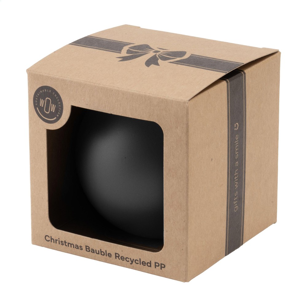 Kerstbal Ø7cm Recycled PP Box - Made in Europe - zwart