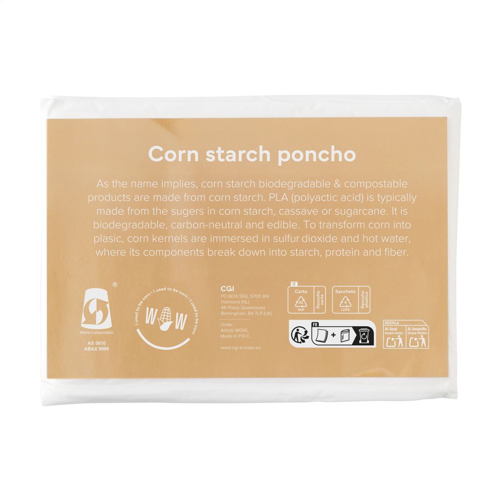 Corn Poncho regenponcho - met logo of onbedrukt bestellen