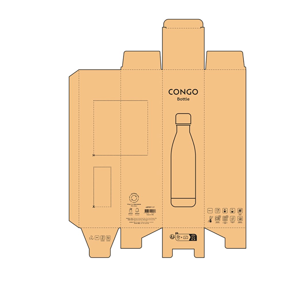 Congo fles gerecycled roestvrij staal 780 ml - Zilver