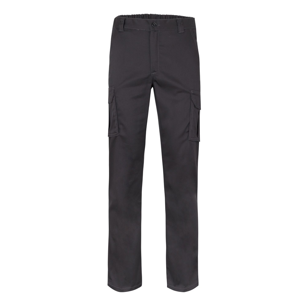 VL PAN. Stretch broek met meerdere zakken (290g/m²), van katoen (46%), EME (38%) en polyester (16%) - met logo - Zwart