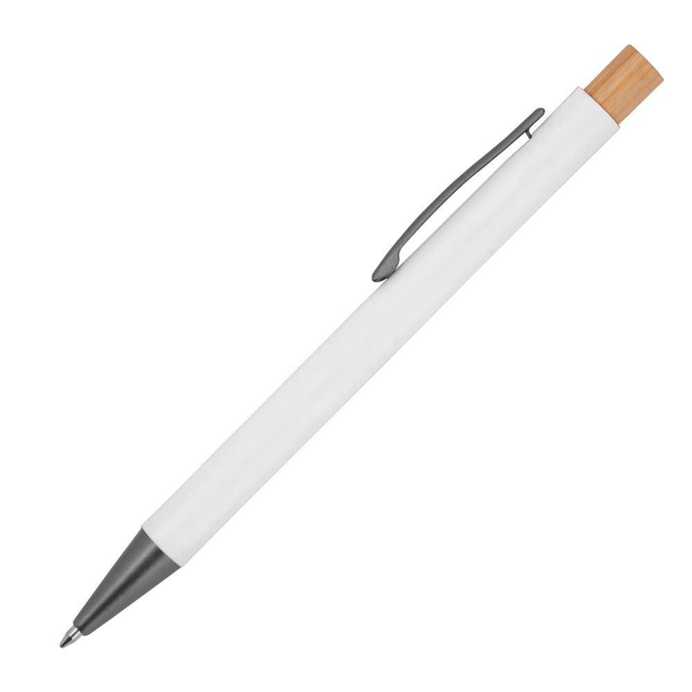 Pen van gerecycled aluminium met bamboe drukker